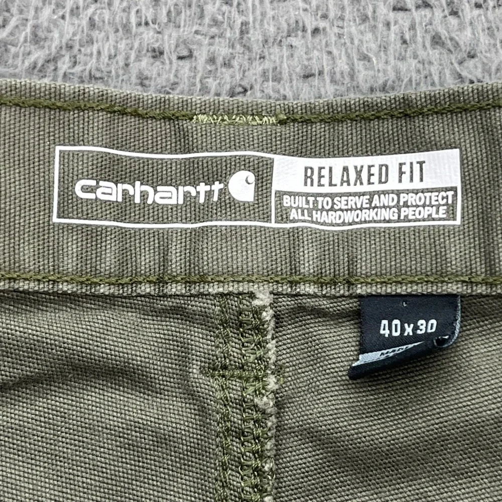 Carhartt Rugged Flex Relaxed Fit Canvas Work‎ Pants Moss Men's 40x30 BN2291M